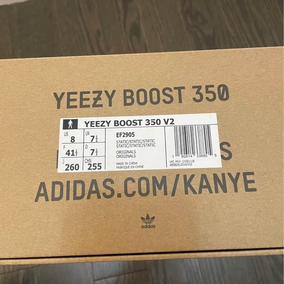[MEN] ADIDAS Yeezy Boost 350 V2 Static Non-Reflective | US 8 | Brand New - Picture 4 of 4